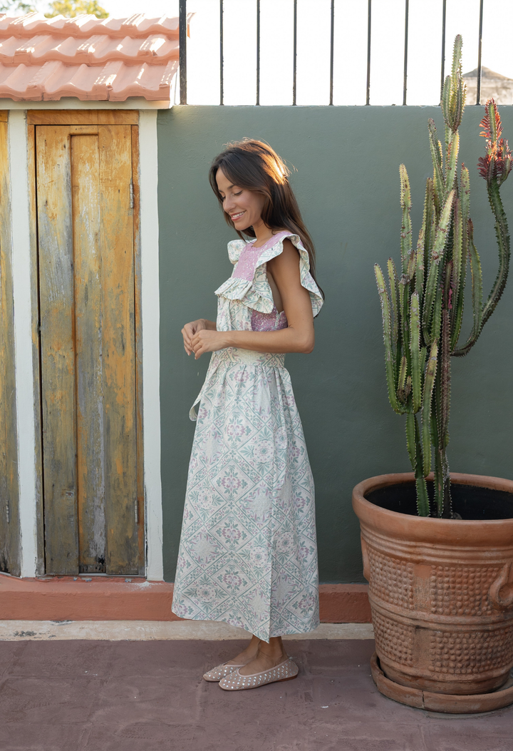 Selena Midi Dress Dress Selena Mauve and Seafoam Midi Dress Selena Mauve and Seafoam Midi Dress