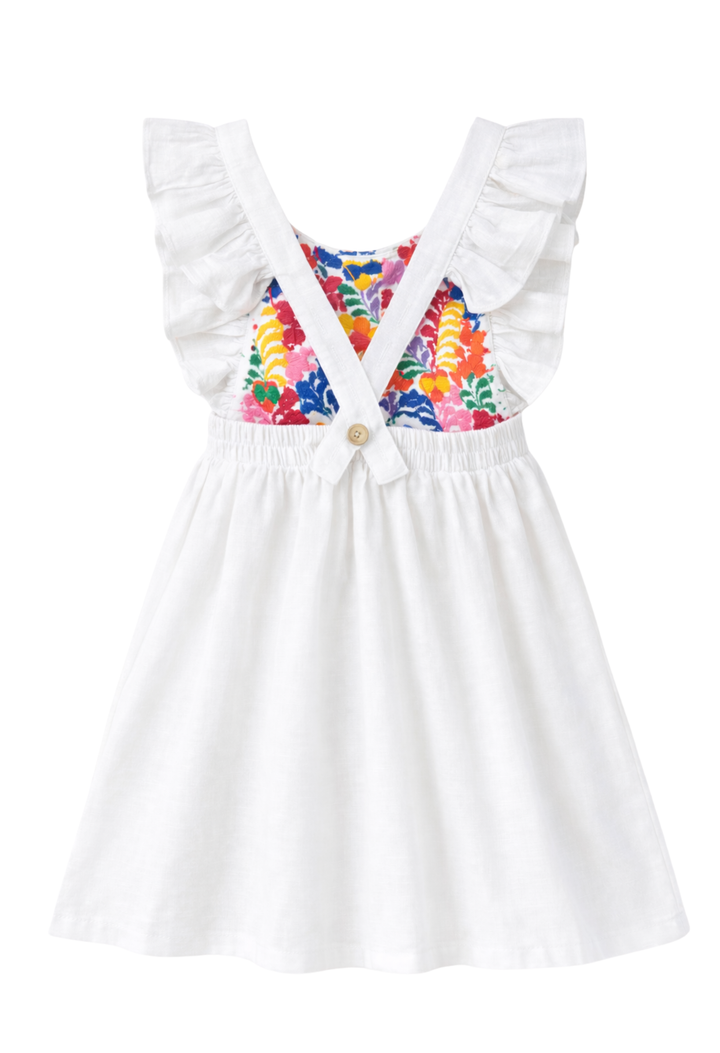 Maya Girl Dress Childrens Maya White Fiesta Girl's Ruffle Dress Maya White Fiesta Girl's Ruffle Dress