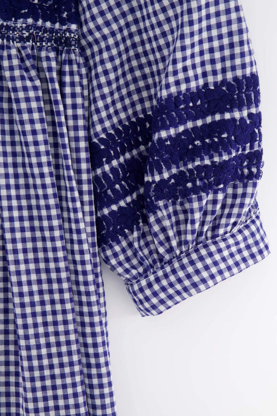 Violeta Azul Gingham Short Dress
