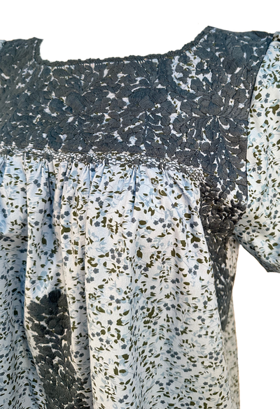 Liliana Blue Floral Midi Dress