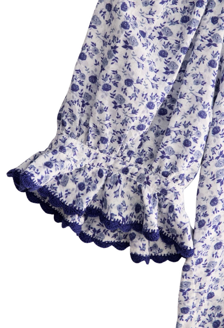 Alexa Blue Floral Blouse