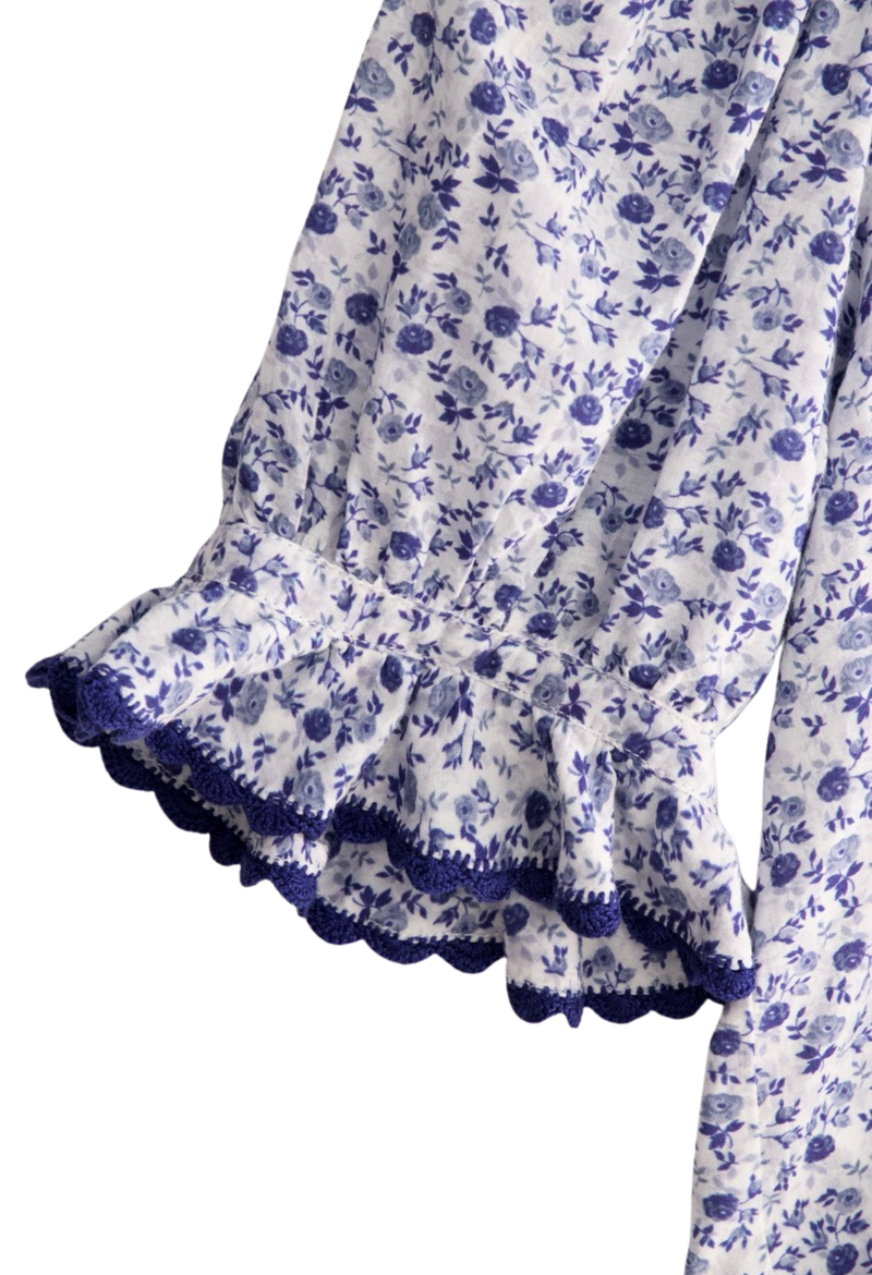 Alexa Blue Floral Blouse
