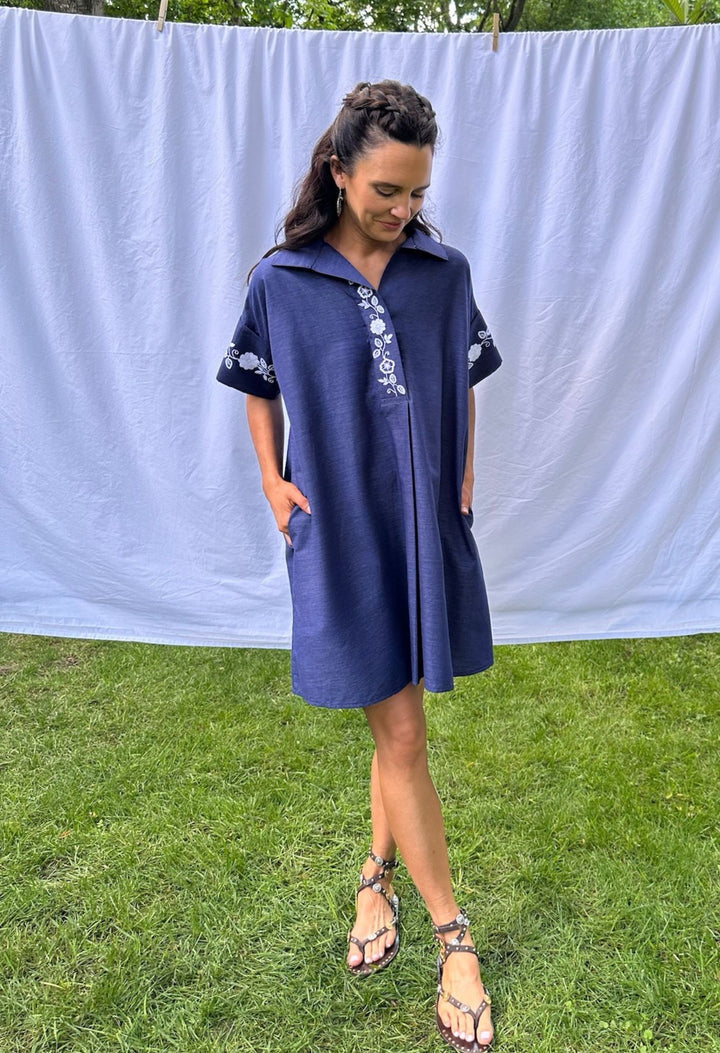 Emilia Azul Marino Short Dress