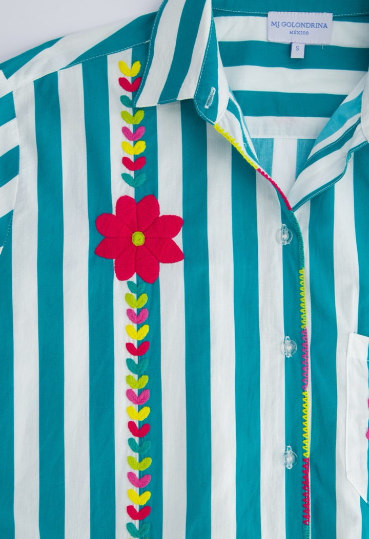 Isla Short Dress Dress Isla Turquoise Wide Stripe Short Dress Isla Turquoise Wide Stripe Short Dress