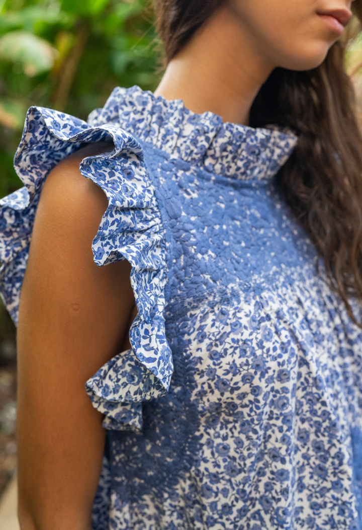 Olivia Blue Floral Midi Dress