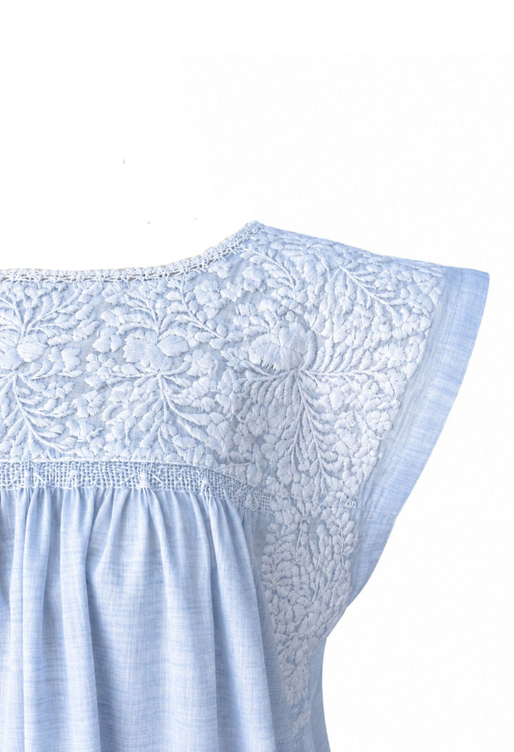 Flores Midi Dress Dress Flores Light Blue Midi Dress Flores Light Blue Midi Dress | Mi Golondrina
