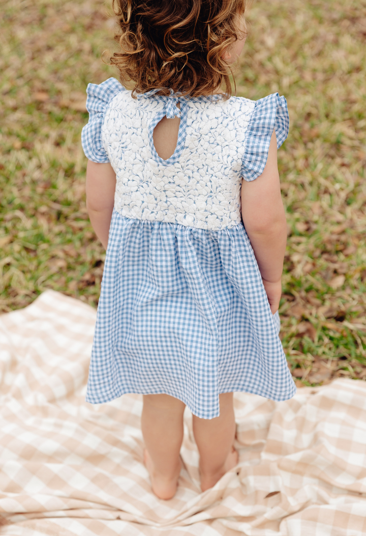 blue gingham dress baby Plaid dress with blueberry print | Blue | Baby