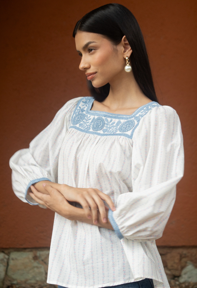 Marta Blue Heart Blouse