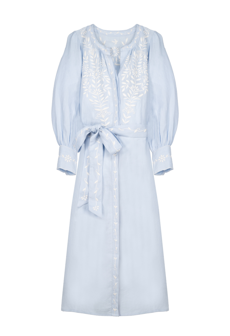 Martina Azul Claro Midi Dress