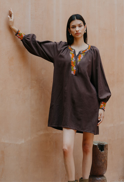 Azura Short Dress Dress Azura Brown Short Dress Azura Brown Short Dress