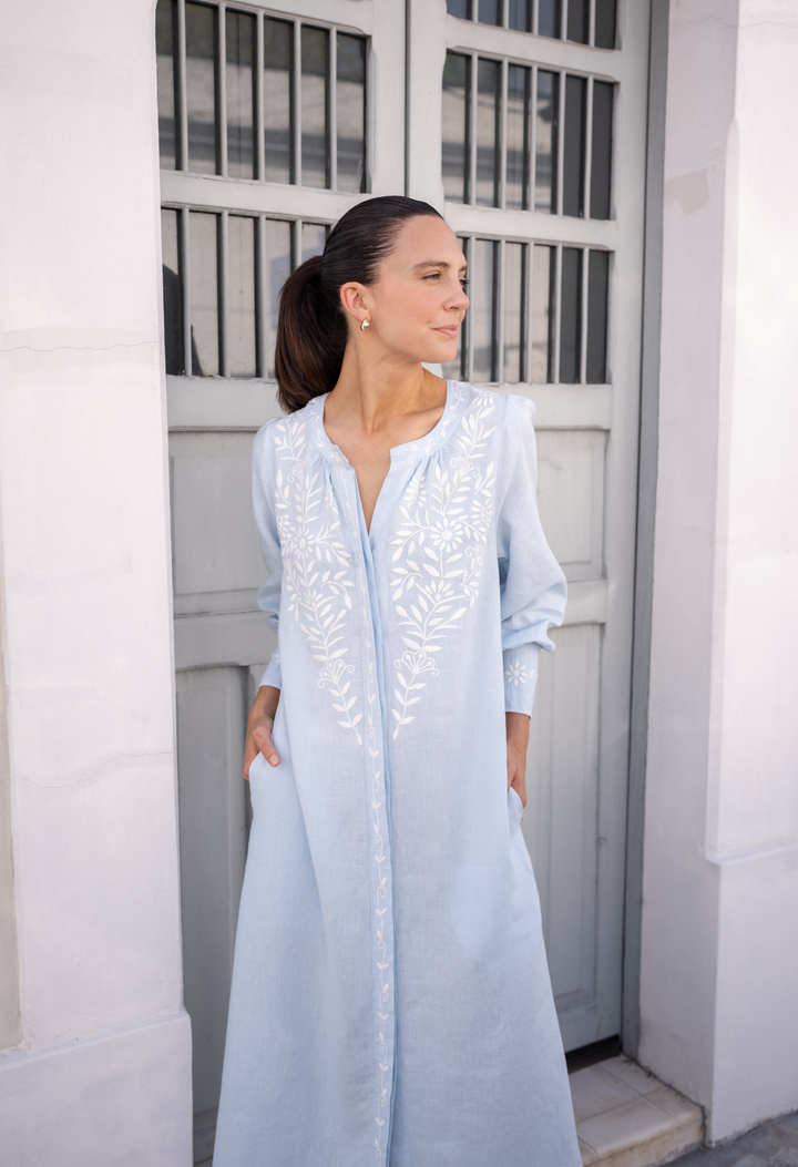 Martina Azul Claro Midi Dress