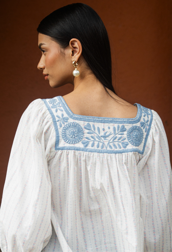 Marta Blue Heart Blouse