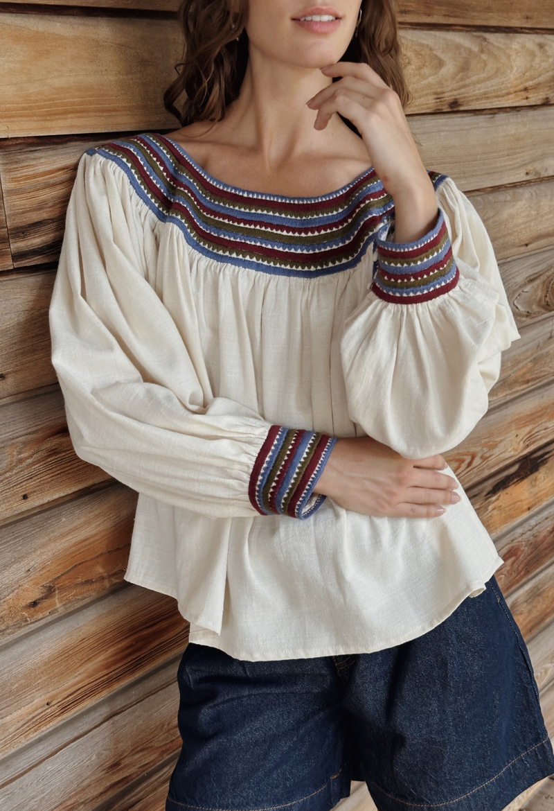 Sara Blanca y Azul Blouse