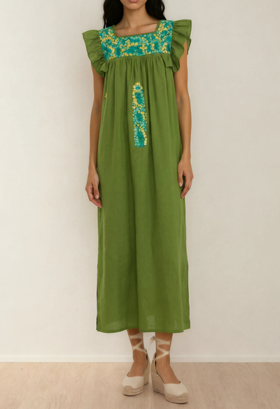 Soledad Midi Dress Dress Soledad Lime and Jade Midi Dress Soledad Lime and Jade Midi Dress