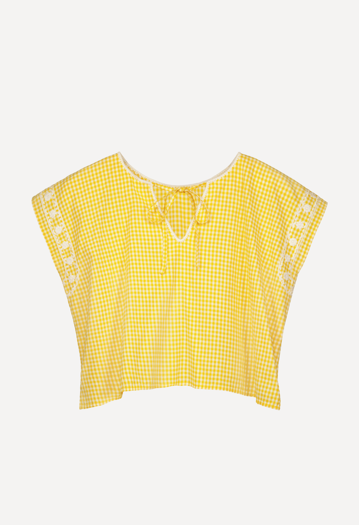 Montse Blouse Blouse Montse Yellow Gingham Blouse Montse Yellow Gingham Blouse | Mi Golondrina