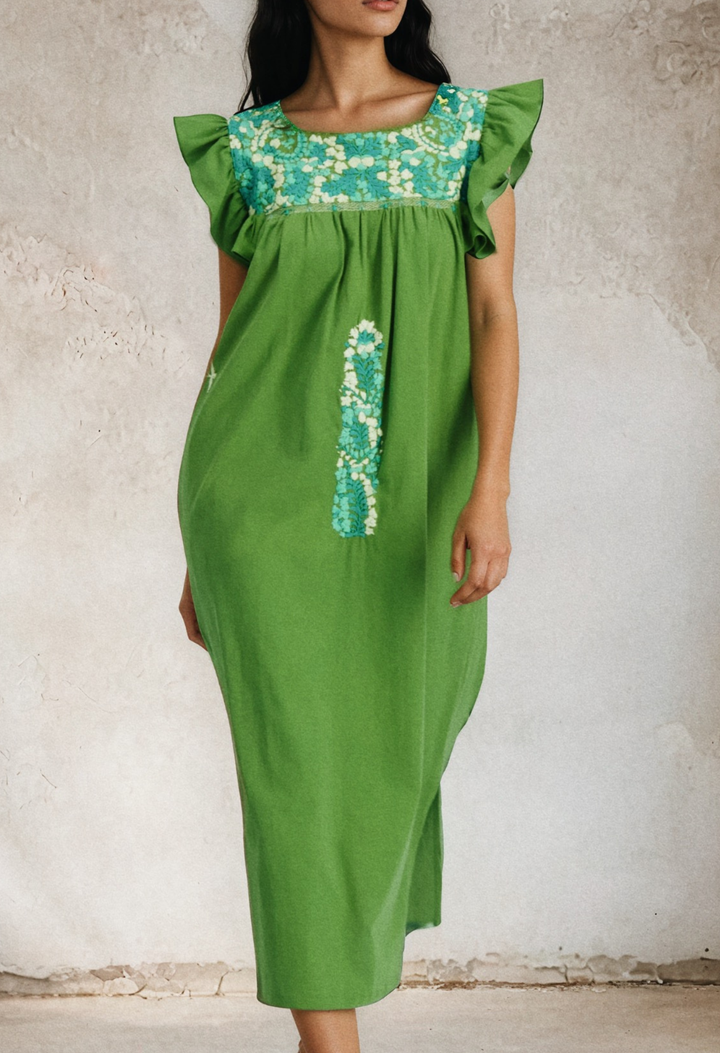 Soledad Midi Dress Dress Soledad Lime and Jade Midi Dress Soledad Lime and Jade Midi Dress