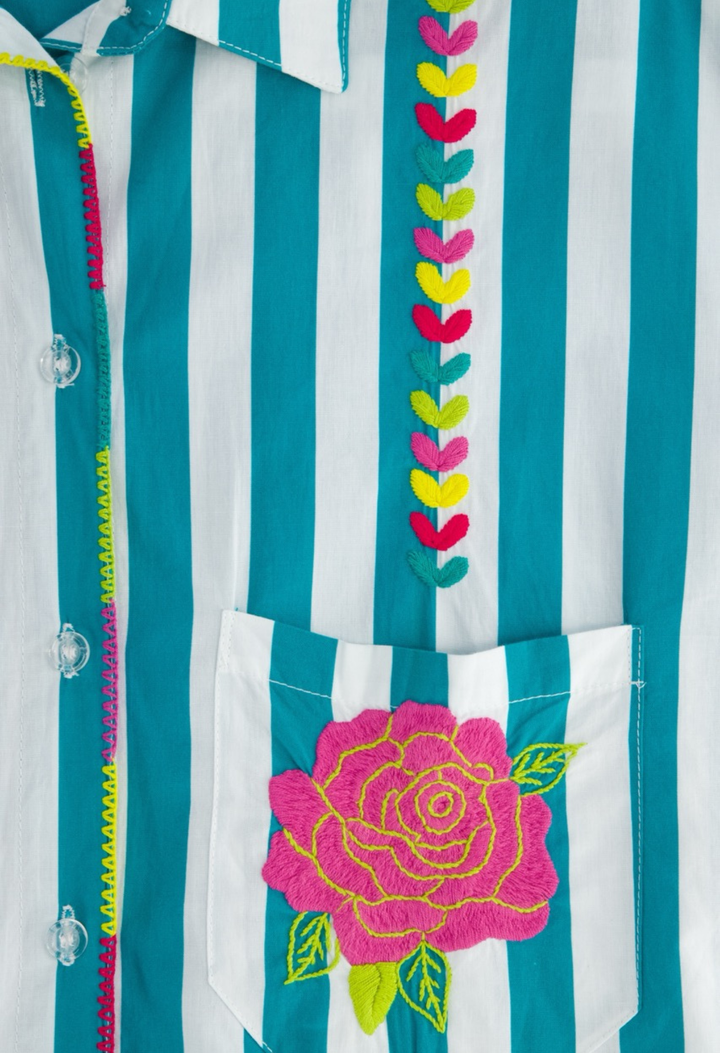 Isla Short Dress Dress Isla Turquoise Wide Stripe Short Dress Isla Turquoise Wide Stripe Short Dress