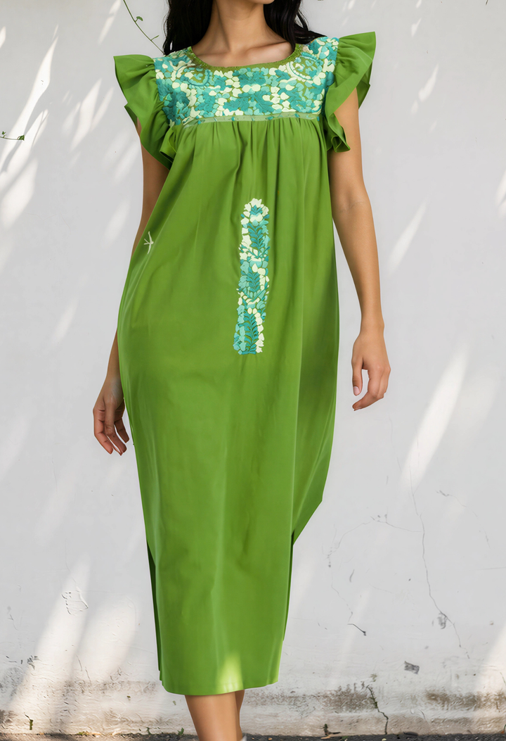 Soledad Midi Dress Dress Soledad Lime and Jade Midi Dress Soledad Lime and Jade Midi Dress