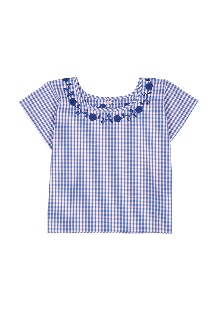 Montse Azul Gingham Blouse