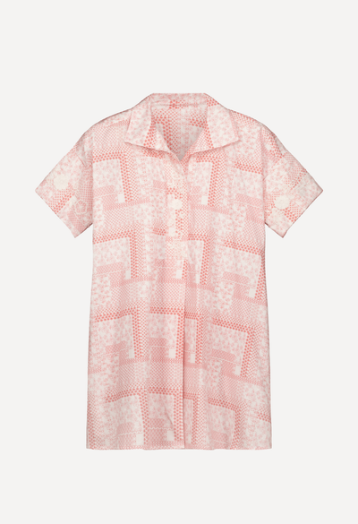 Emilia Short Dress Dress Emilia Coral Block Print Short Dress Emilia Coral Print Short Dress | Mi Golondrina