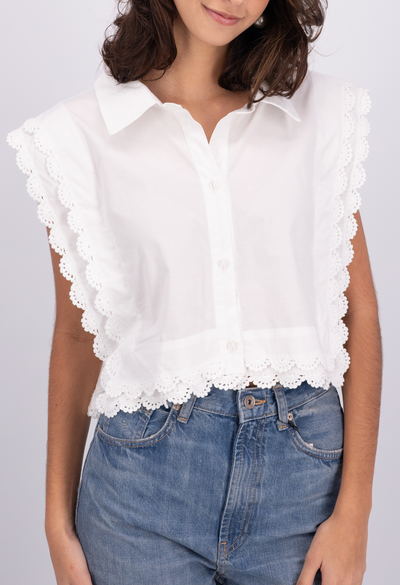Nina Blouse Blouse Nina White Crochet Blouse Nina White Crochet Blouse