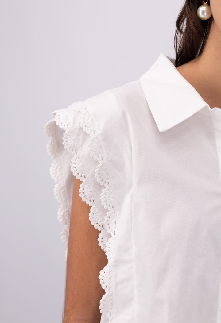 Nina Blouse Blouse Nina White Crochet Blouse Nina White Crochet Blouse