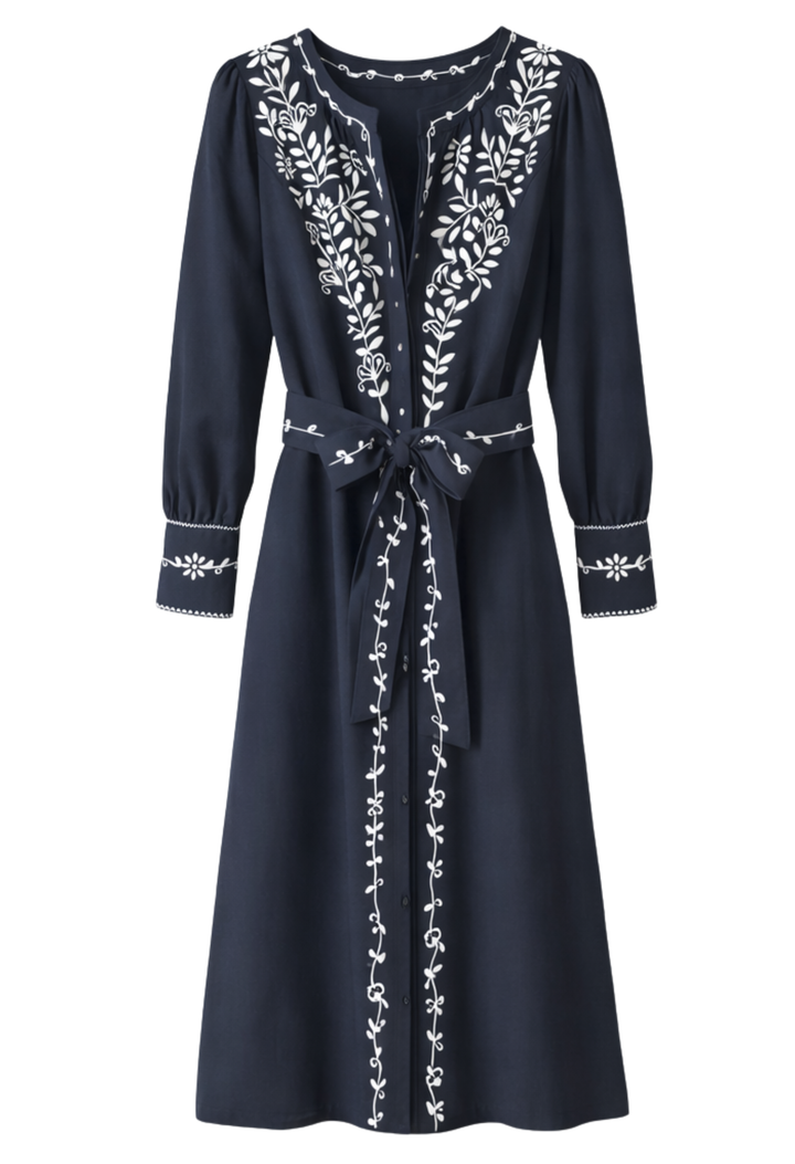 Martina Long Dress Dress Martina Navy and White Midi Dress Martina Navy and White Midi Dress