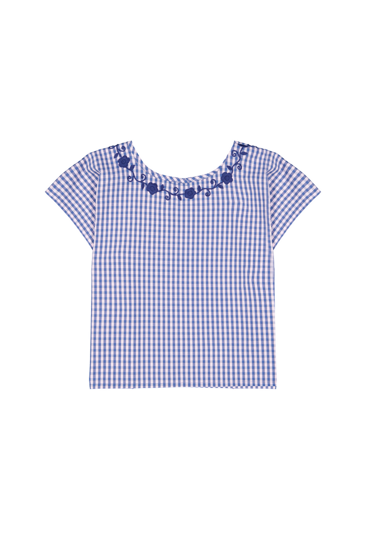Montse Azul Gingham Blouse