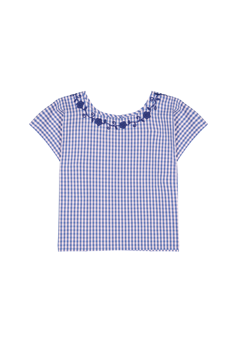 Montse Azul Gingham Blouse