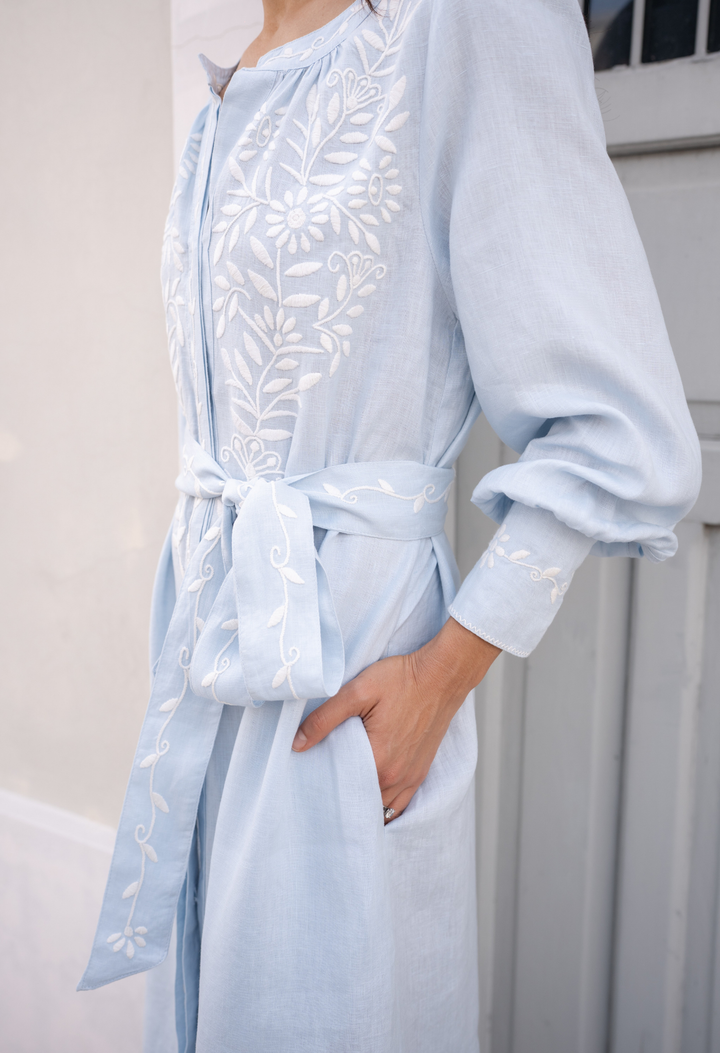 Martina Azul Claro Midi Dress