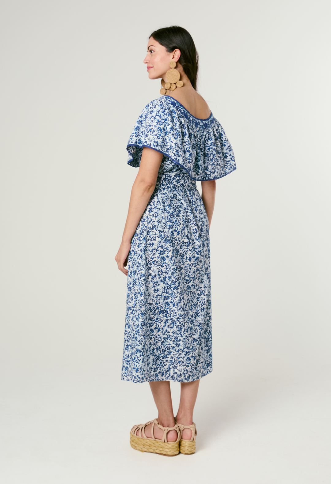 Marisol Azul Marino Midi Dress
