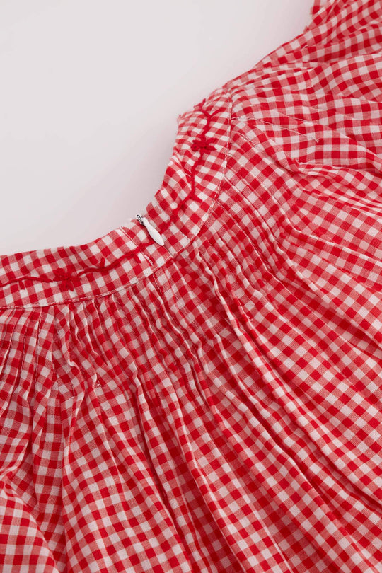 Aranza Roja Gingham Short Dress