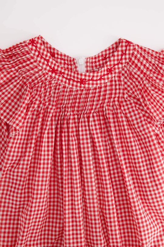 Aranza Roja Gingham Short Dress
