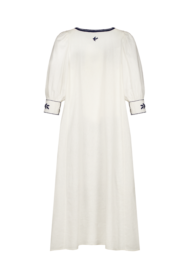 Adela White and Navy Long Dress