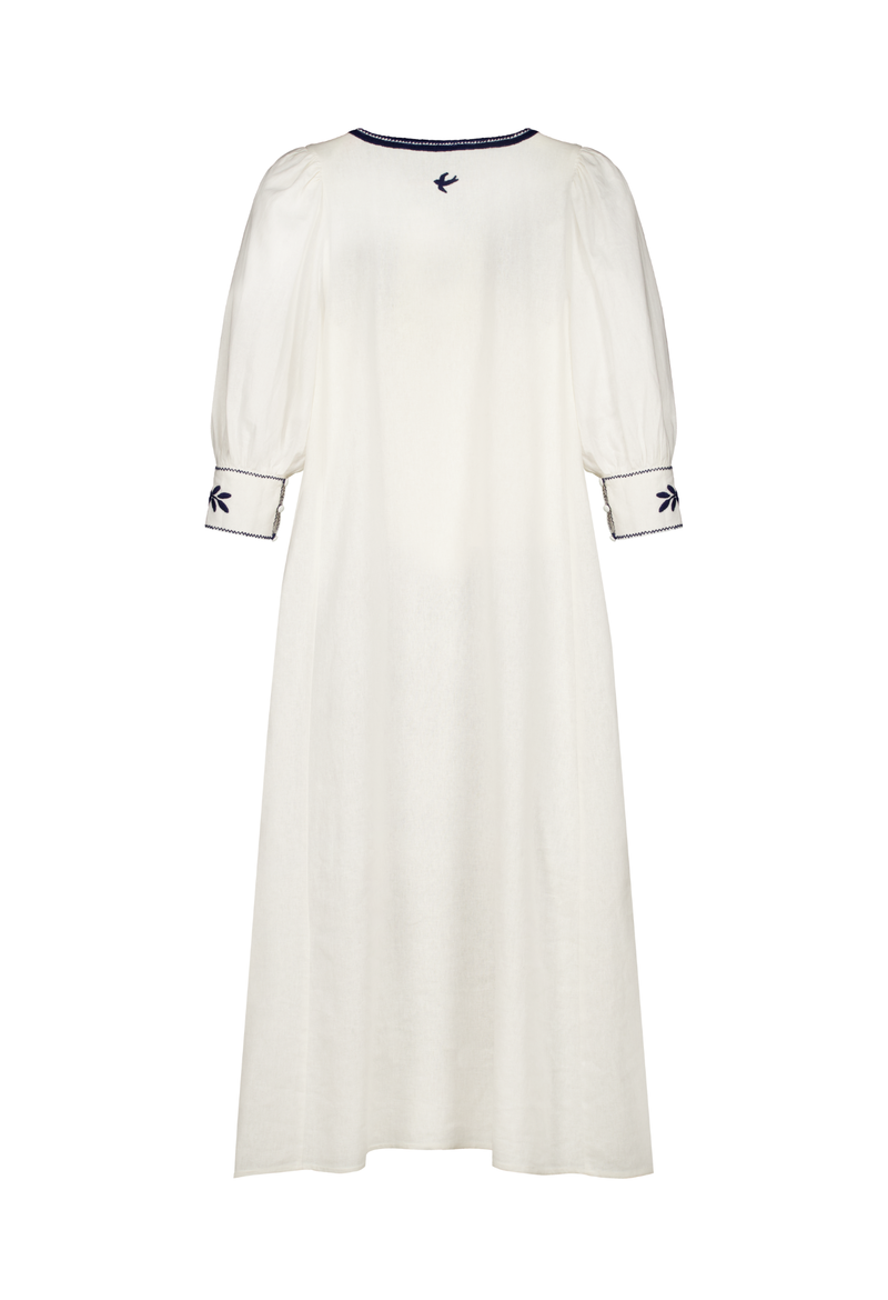 Adela White and Navy Long Dress