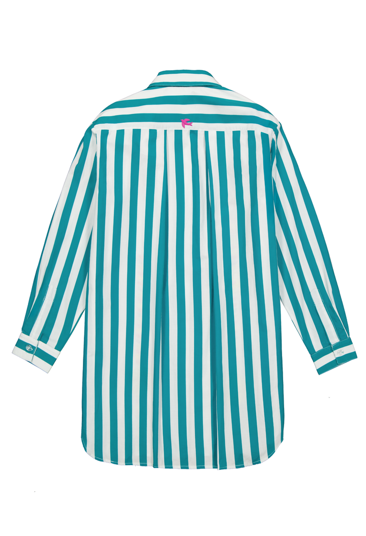 Isla Short Dress Dress Isla Turquoise Wide Stripe Short Dress Isla Turquoise Wide Stripe Short Dress
