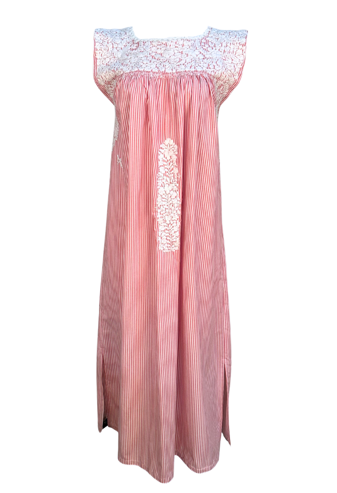 Rayas Rojas y Blancas Midi Dress