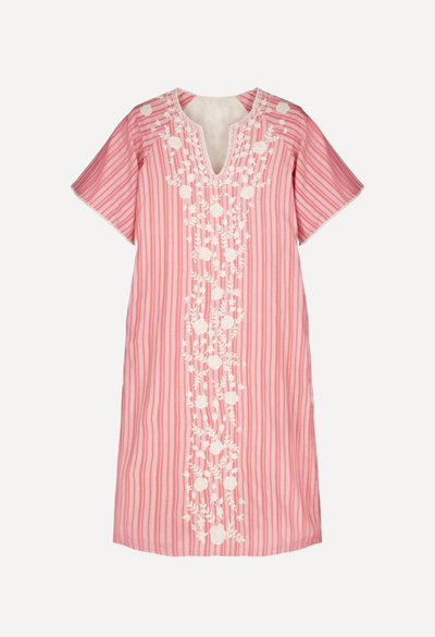 Malena Caftan Dress Dress Malena Caftan Coral Stripes Malena Caftan Coral Stripes | Mi Golondrina