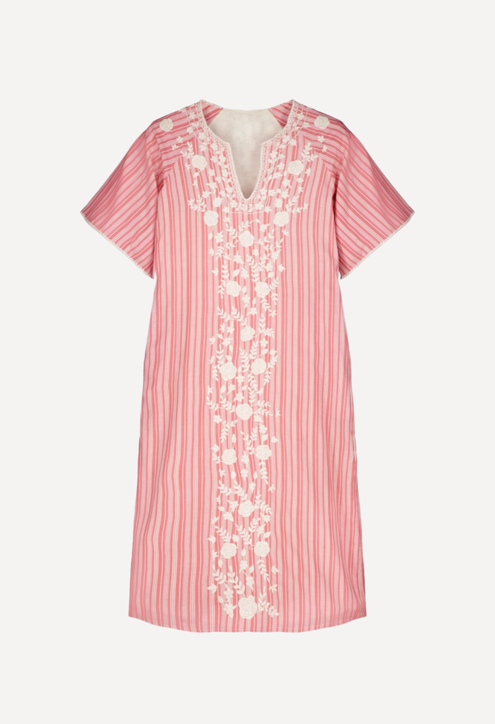 Malena Caftan Dress Dress Malena Caftan Coral Stripes Malena Caftan Coral Stripes | Mi Golondrina