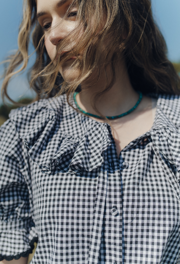 Alexa Black Gingham Blouse