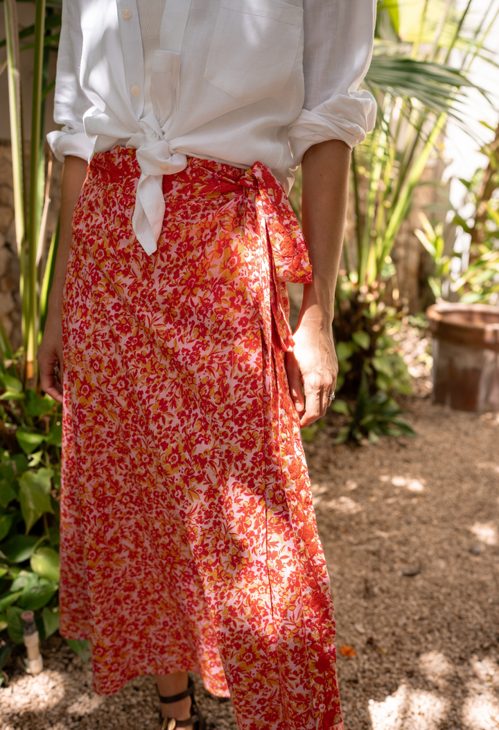 Chiapas Wrap Skirt Skirt The Wrap Skirt Floral The Wrap Skirt Floral | Mi Golondrina