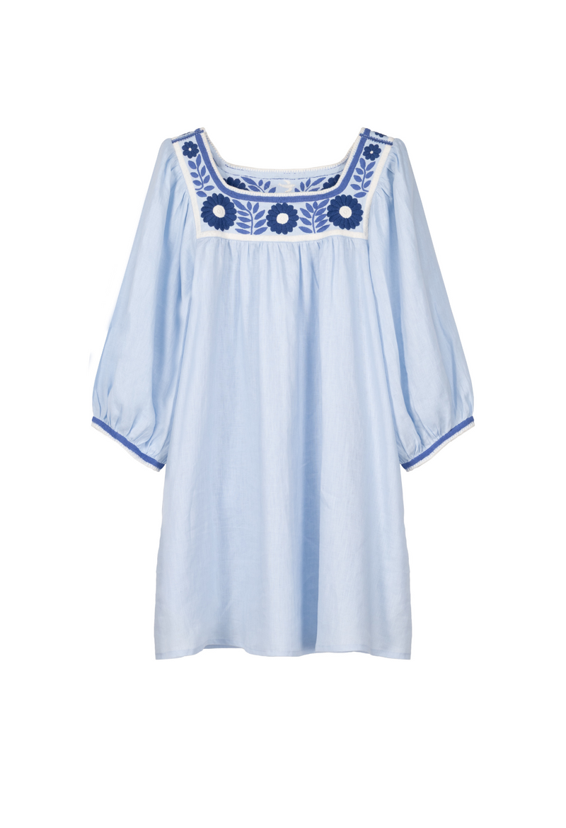 Marta Azul Claro Short Dress