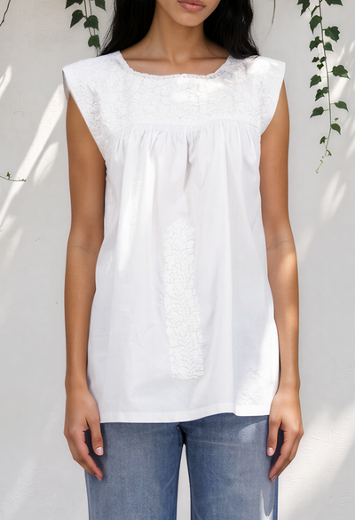Flores Blouse Blouse Flores Classic White Blouse Flores Classic White Blouse | Mi Golondrina