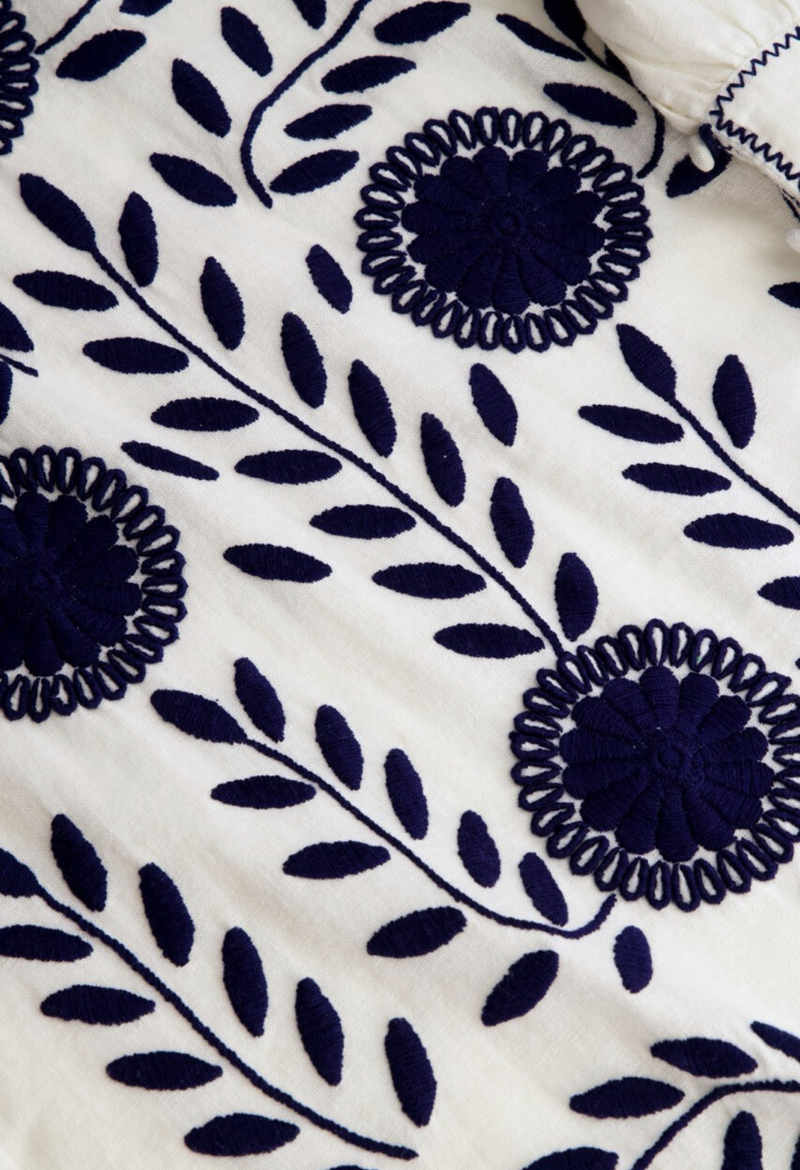 Adela White and Navy Long Dress