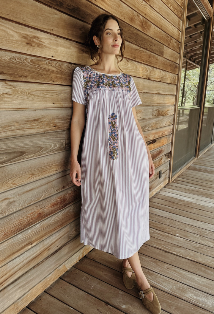 Liliana Rosa Rayas Midi Dress