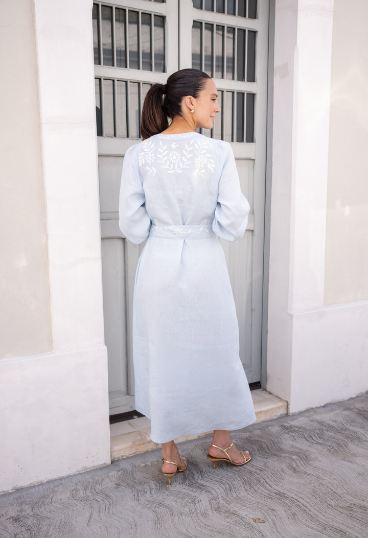 Martina Azul Claro Midi Dress