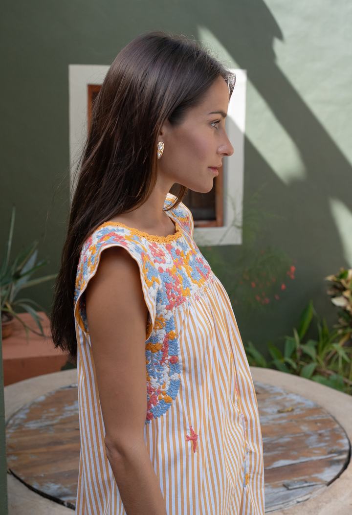 Flores Blouse Blouse Flores Yellow Stripe Blouse Flores Yellow Stripe Blouse