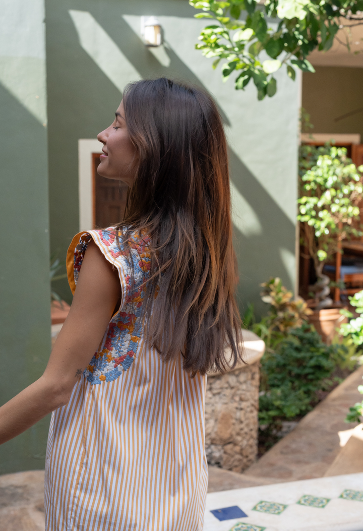 Flores Blouse Blouse Flores Yellow Stripe Blouse Flores Yellow Stripe Blouse