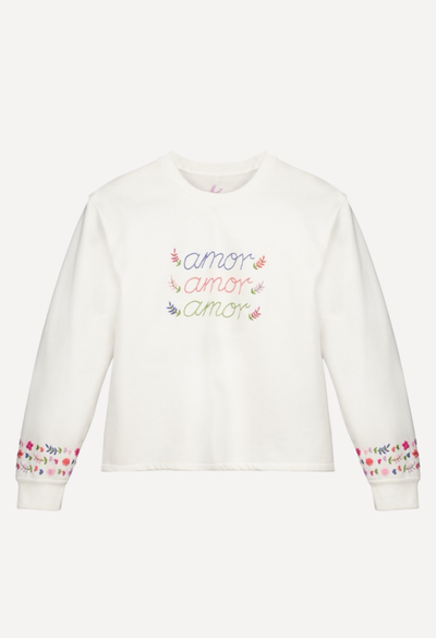 Sweatshirt Sweatshirt - Adult Amor White Sweatshirt Amor White Sweatshirt | Mi Golondrina