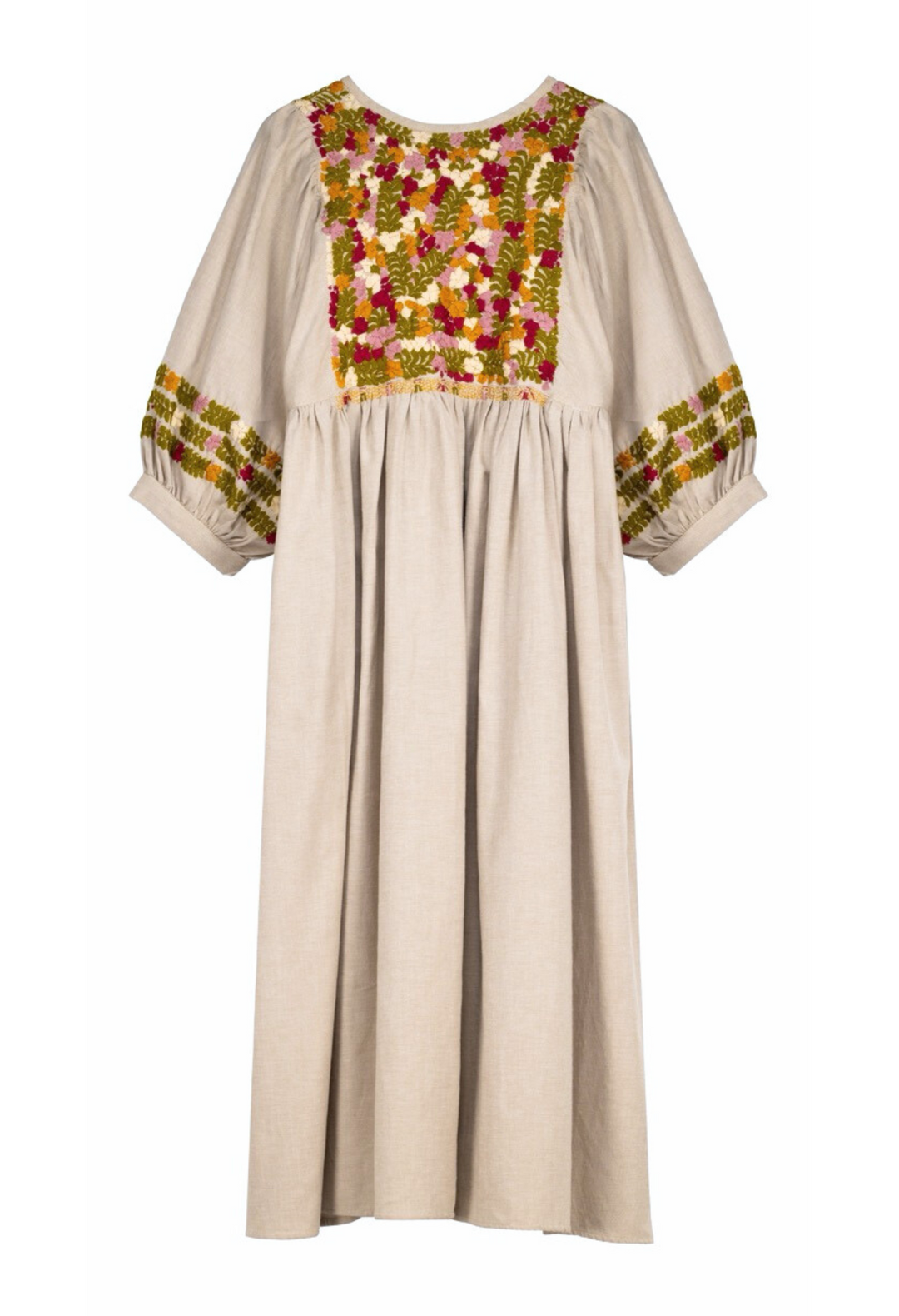 Violeta Crema Otoñal Midi Dress